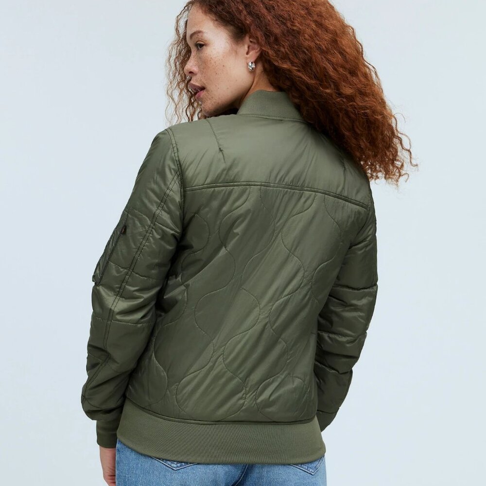 NWT Alpha Industries & Madewell L-2B Quilted Flight Jacket - Picture 3 of 5